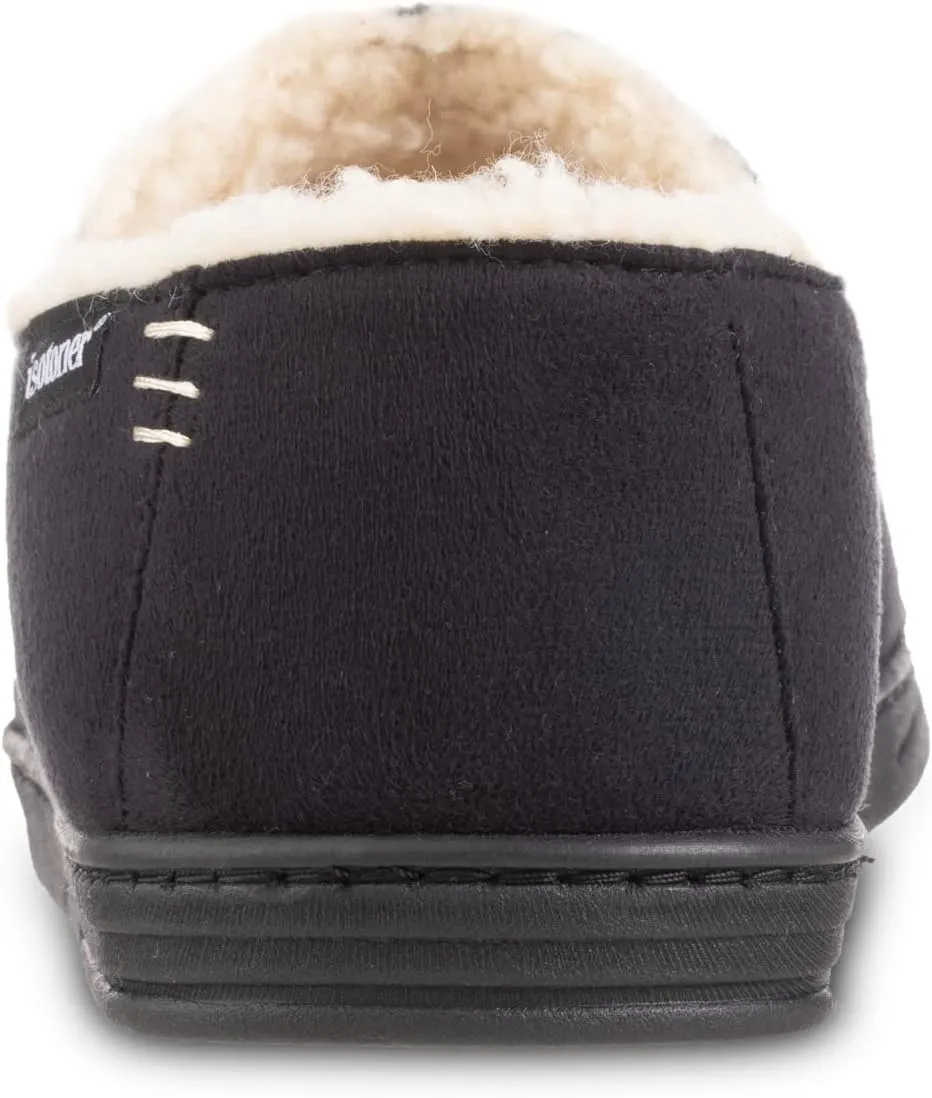 isotoner Men's Recycled Microsuede Nigel Eco Slippers with Advanced Memory Foam and Berber Lining