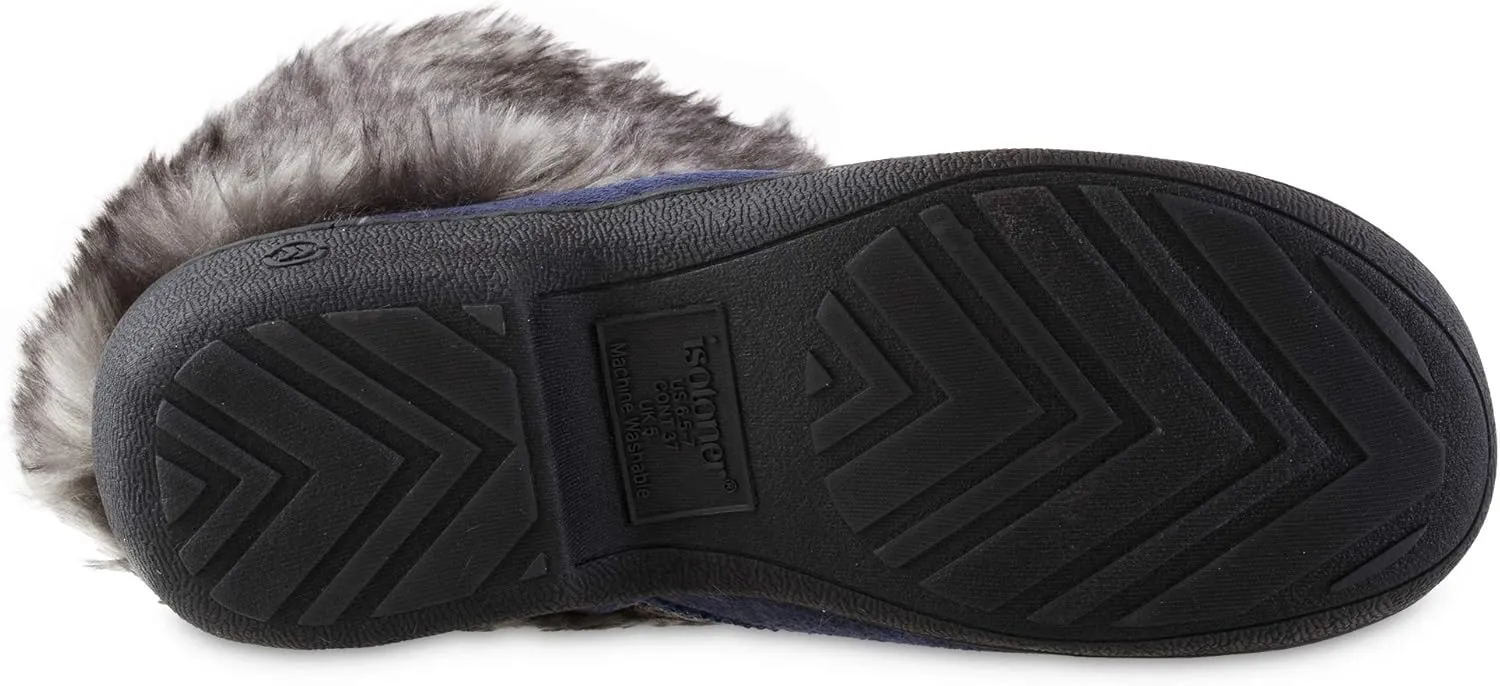 Isotoner Women's Recycled Microsuede Mallory Slipper, with Memory Foam and Indoor/Outdoor Sole