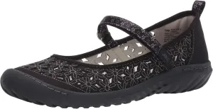 JBU by Jambu Women's Wildflower MJ Mary Jane Flat, Black, 8