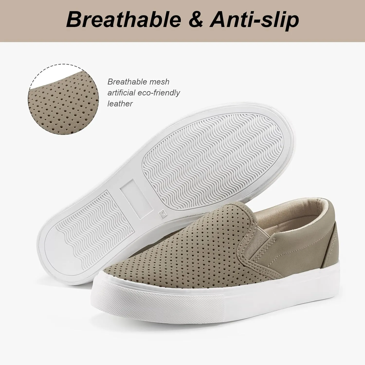 JENN ARDOR Slip On Sneakers Women Comfortable Walking Slip On Shoes Women Memory Foam Womens Fashion Loafers for Women Casual Shoes for Women Flats