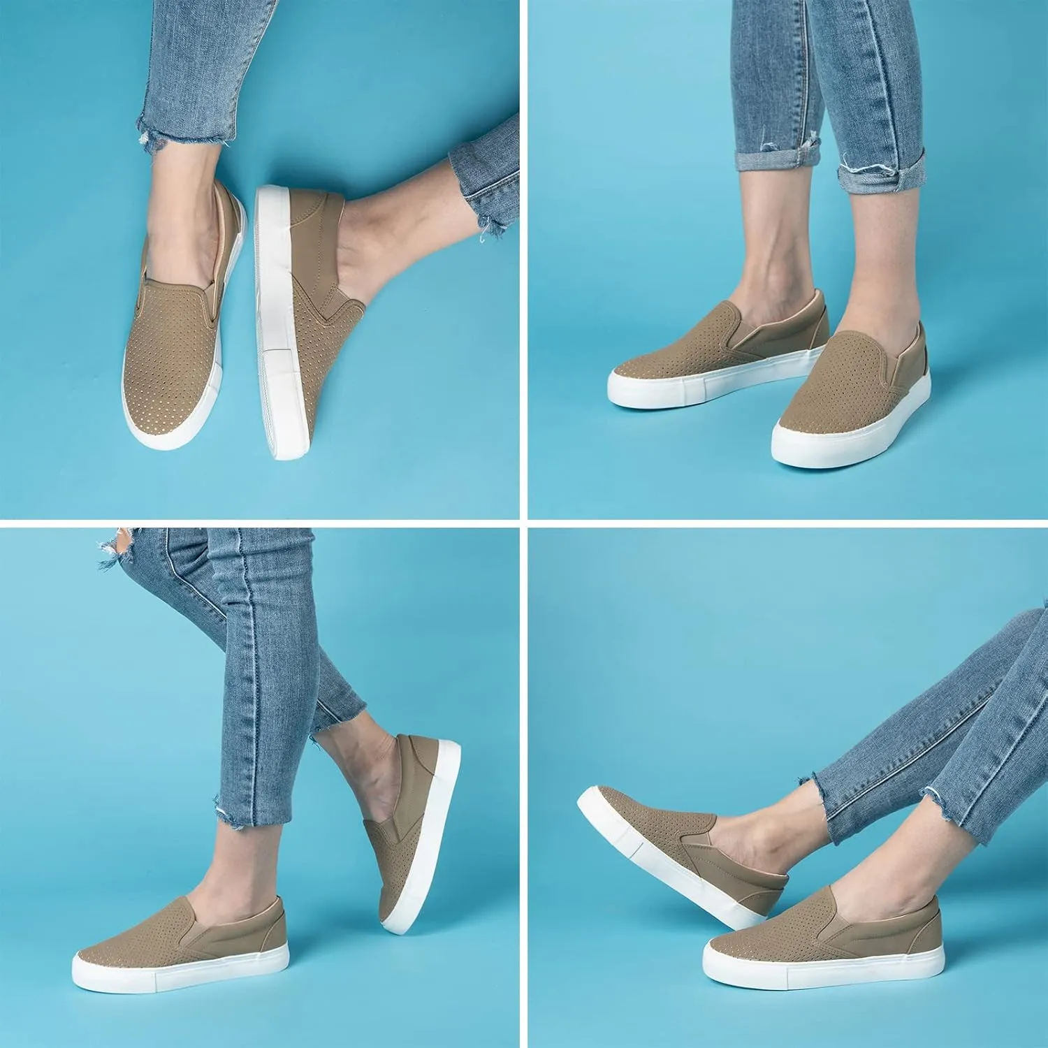JENN ARDOR Slip On Sneakers Women Comfortable Walking Slip On Shoes Women Memory Foam Womens Fashion Loafers for Women Casual Shoes for Women Flats