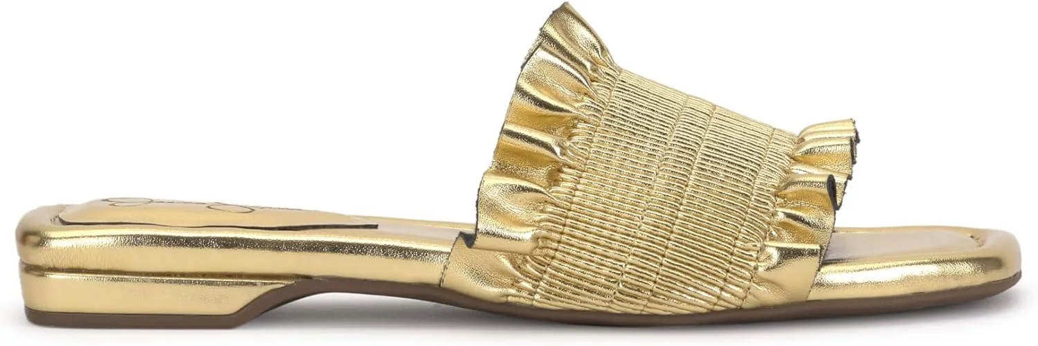 Jessica Simpson Womens CAMESSA Slip On Open Toe Slide Sandals