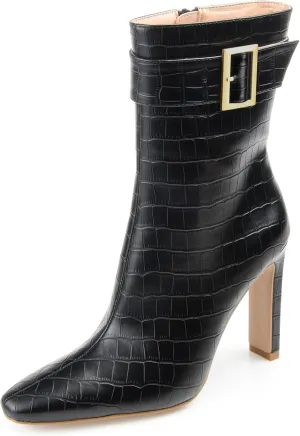 Journee Collection Women's ELANIE Ankle Boot, Black, 8