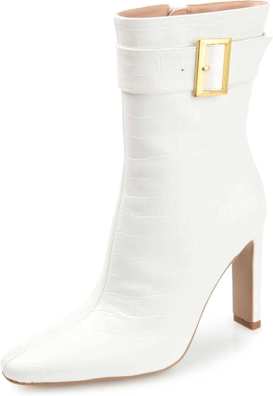 Journee Collection Women's ELANIE Ankle Boot, White, 9