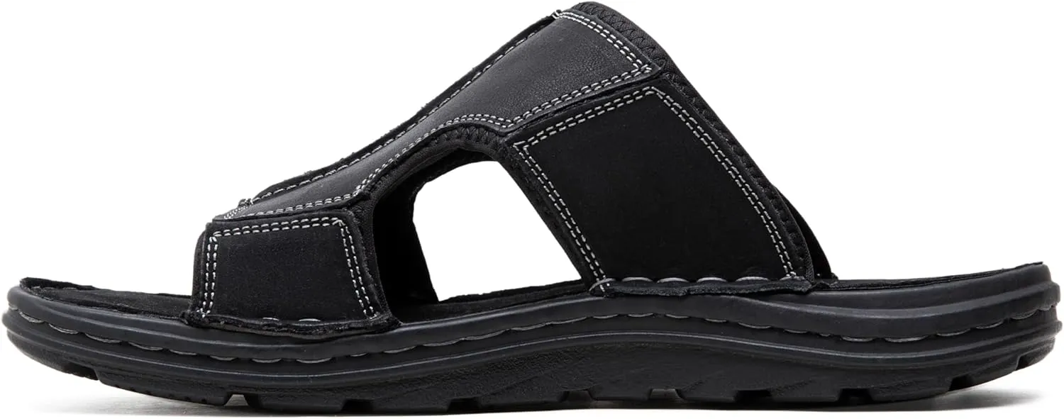 Jousen Sandals for Men Leather Slip on Mens Sandals Outdoor Men's Beach Slide Slippers