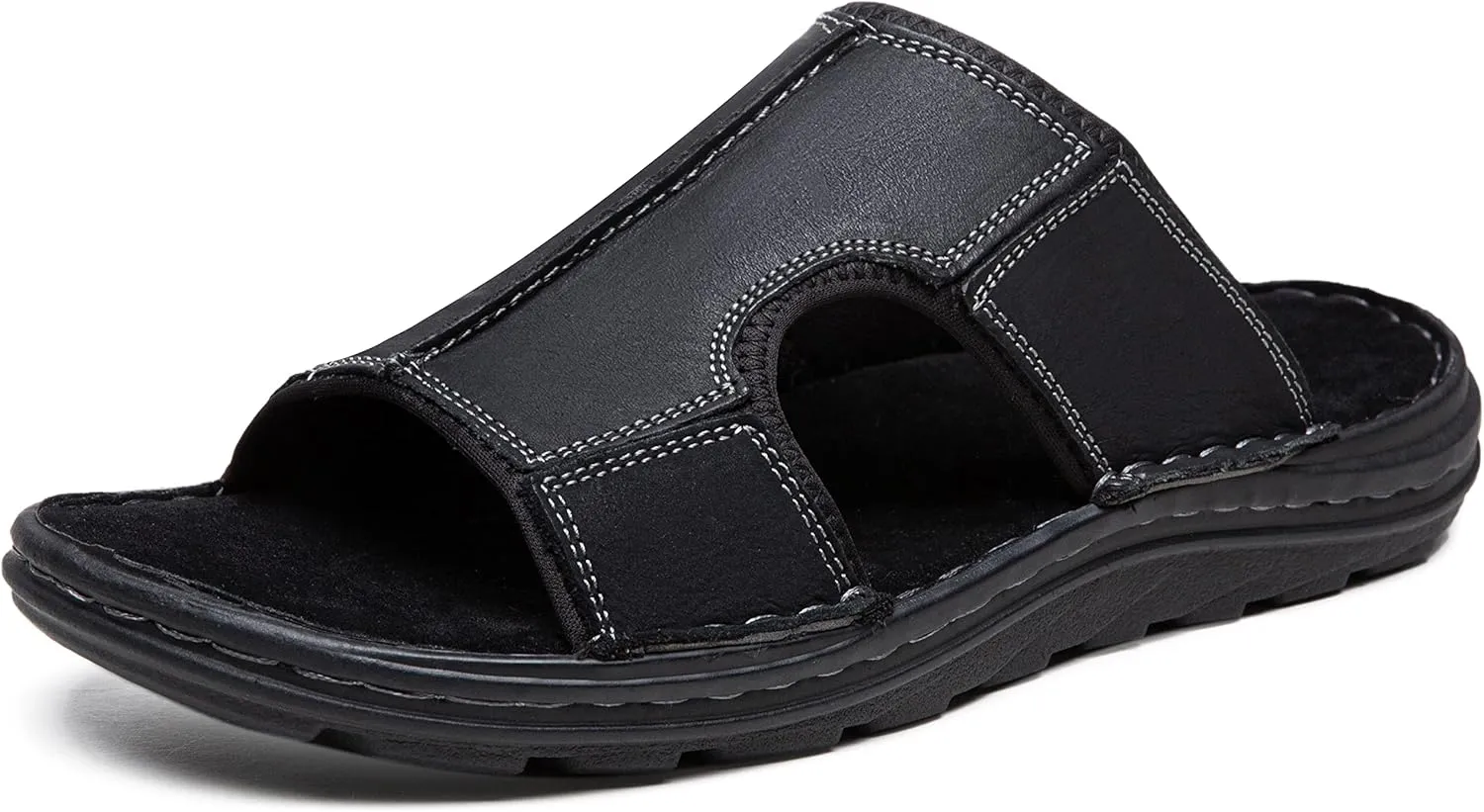 Jousen Sandals for Men Leather Slip on Mens Sandals Outdoor Men's Beach Slide Slippers