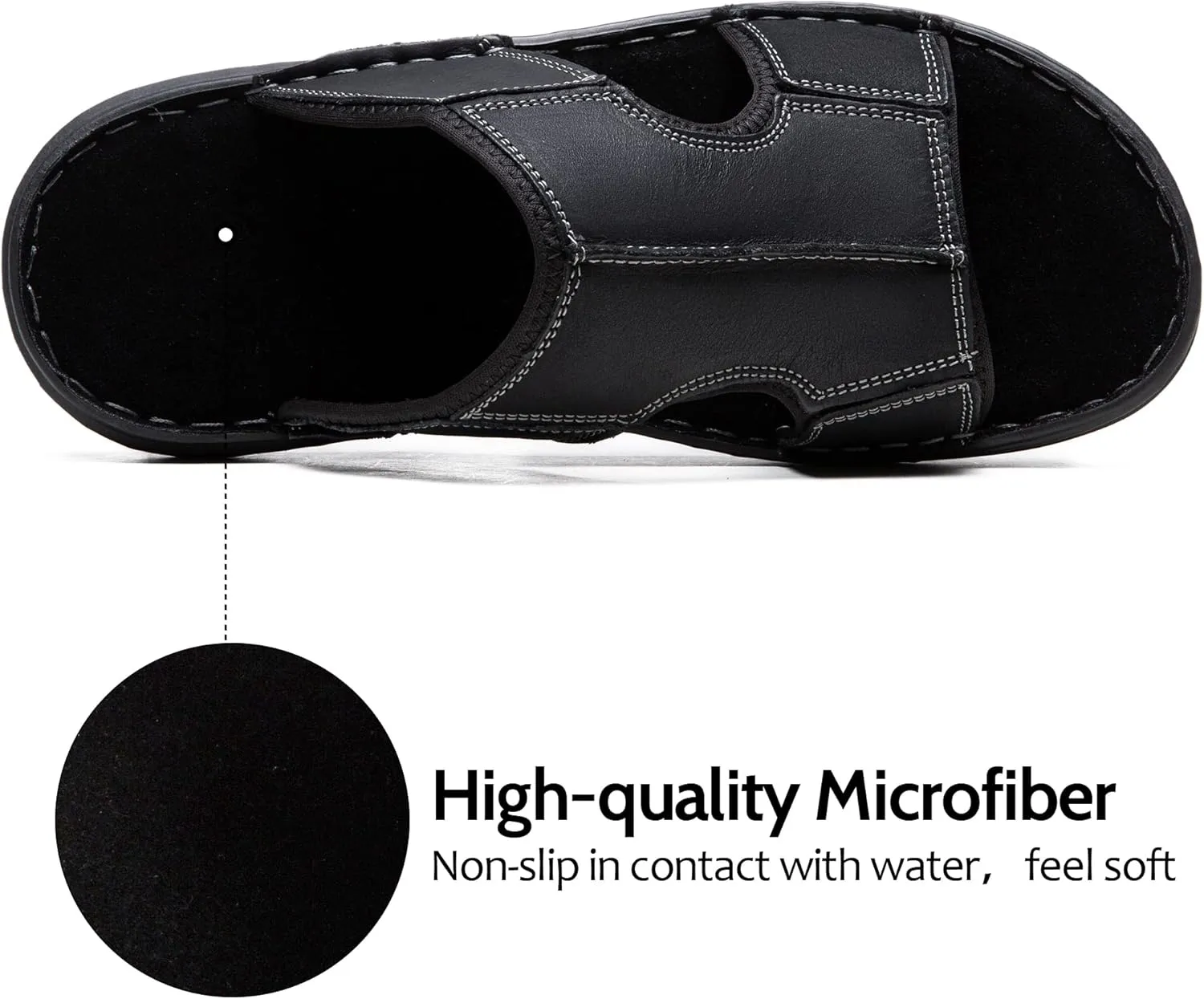 Jousen Sandals for Men Leather Slip on Mens Sandals Outdoor Men's Beach Slide Slippers