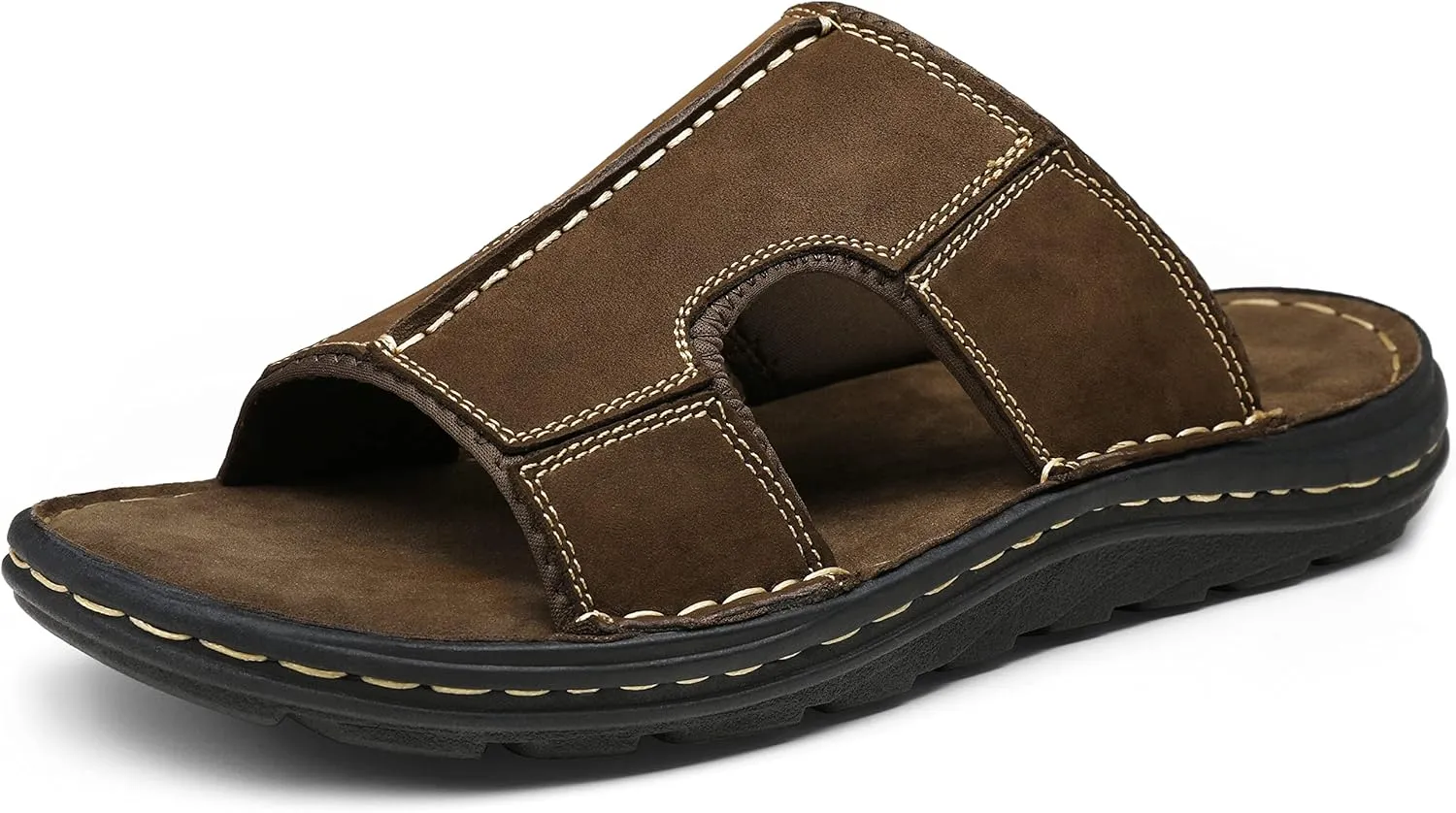 Jousen Sandals for Men Leather Slip on Mens Sandals Outdoor Men's Beach Slide Slippers