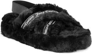 Juicy Couture Women's Slide Sandals With Faux Fur Slipper Sandals, Furry Slides, Womens Slip On Slippers