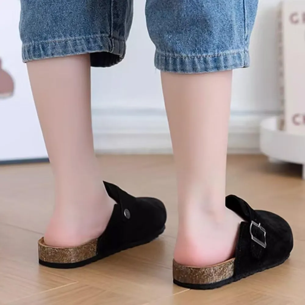 Kids Clogs for Girls Boys Cute Slip-on Slippers Classic Sued e Cor k Footbed Sandals Potato Shoes