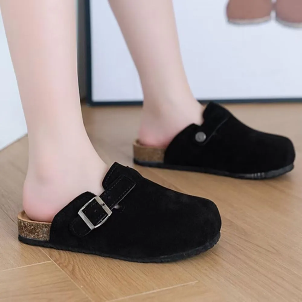 Kids Clogs for Girls Boys Cute Slip-on Slippers Classic Sued e Cor k Footbed Sandals Potato Shoes