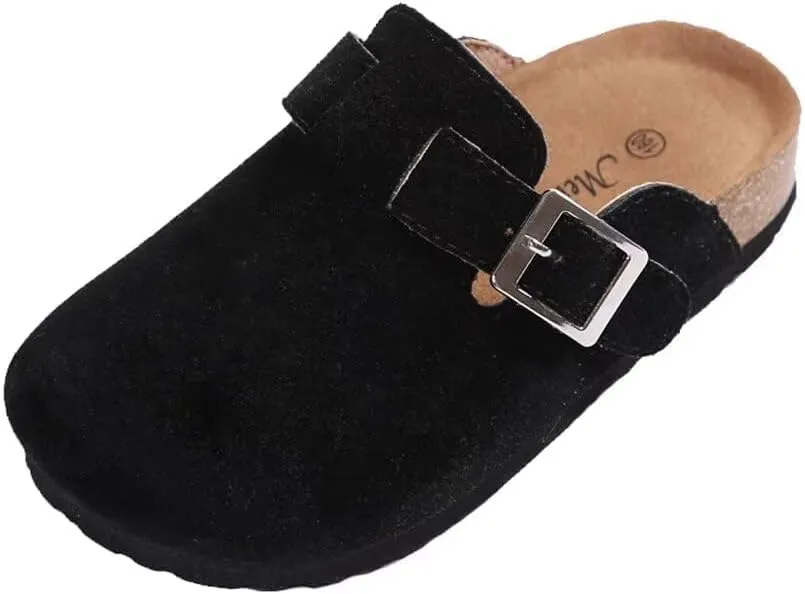 Kids Clogs for Girls Boys Cute Slip-on Slippers Classic Sued e Cor k Footbed Sandals Potato Shoes