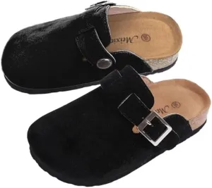 Kids Clogs for Girls Boys Cute Slip-on Slippers Classic Sued e Cor k Footbed Sandals Potato Shoes