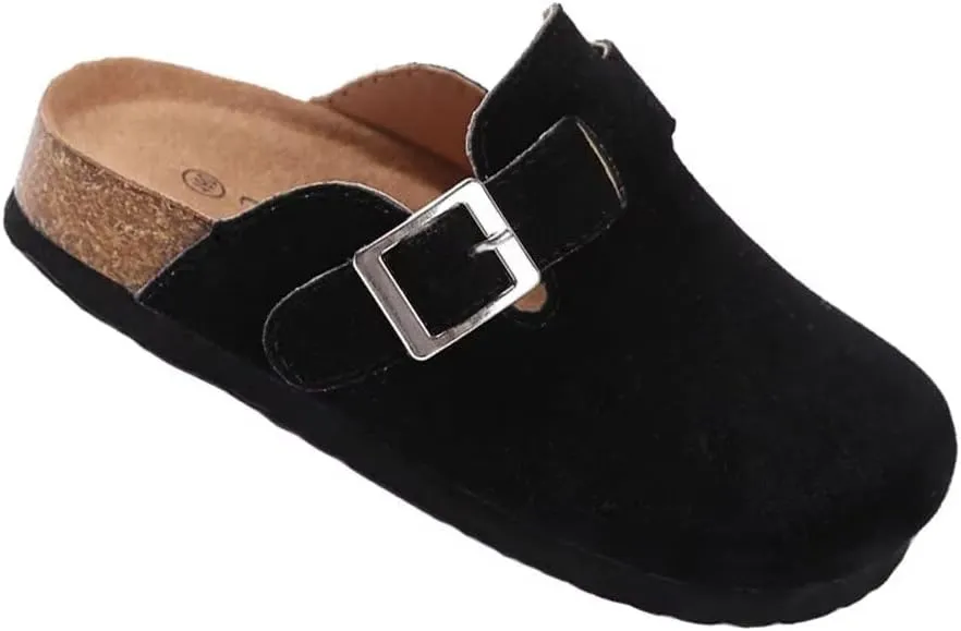 Kids Clogs for Girls Boys Cute Slip-on Slippers Classic Sued e Cor k Footbed Sandals Potato Shoes