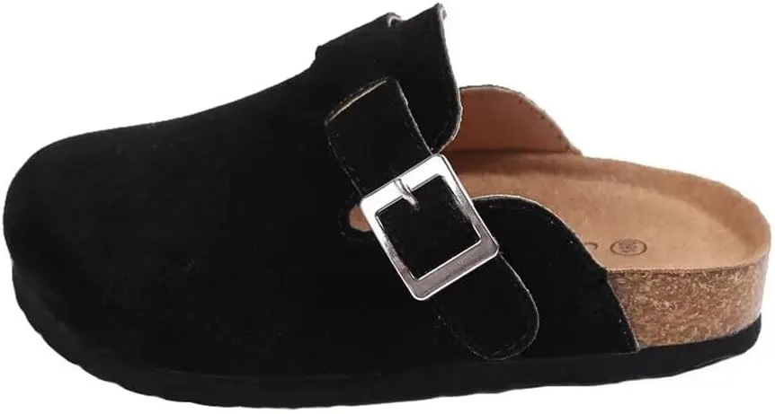 Kids Clogs for Girls Boys Cute Slip-on Slippers Classic Sued e Cor k Footbed Sandals Potato Shoes
