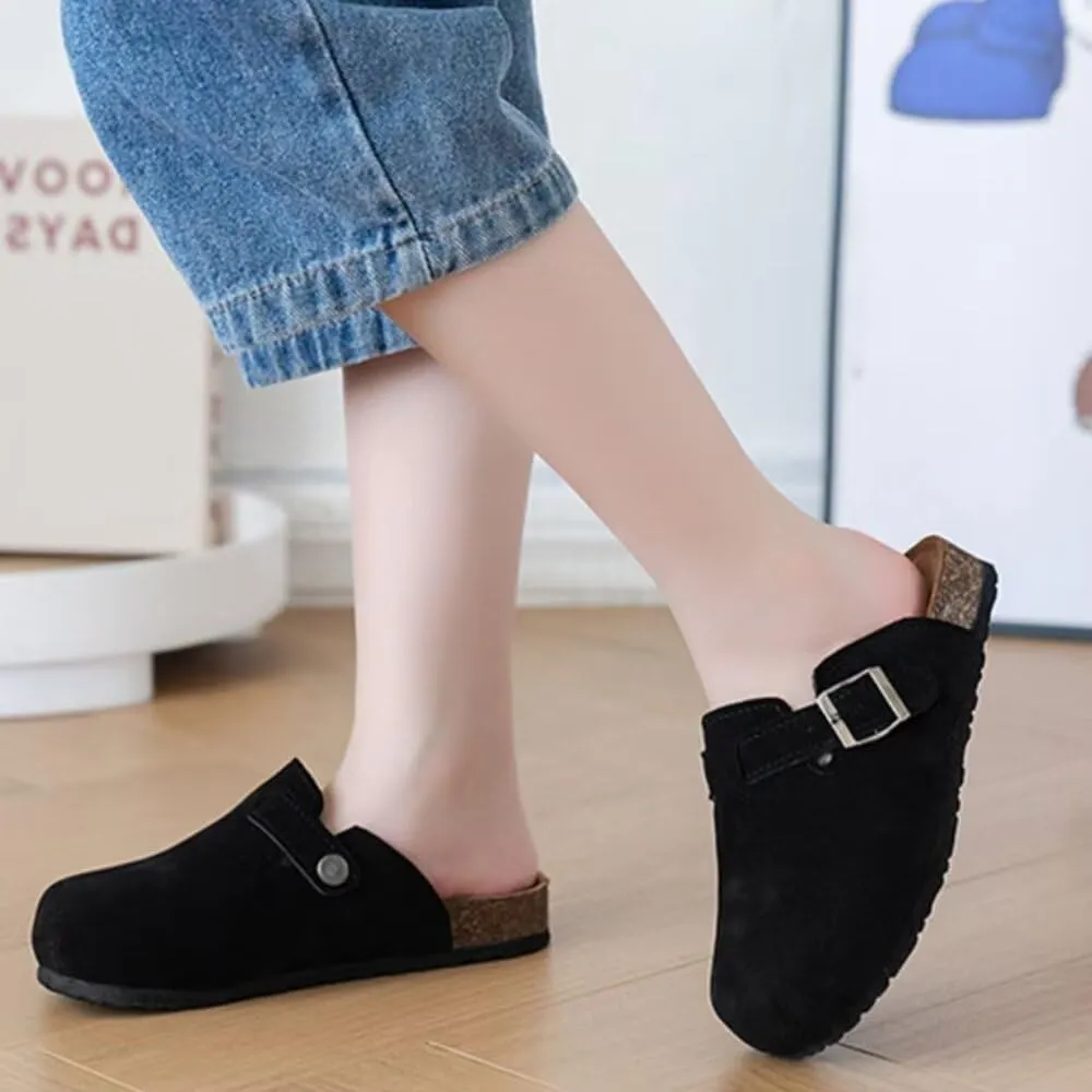 Kids Clogs for Girls Boys Cute Slip-on Slippers Classic Sued e Cor k Footbed Sandals Potato Shoes
