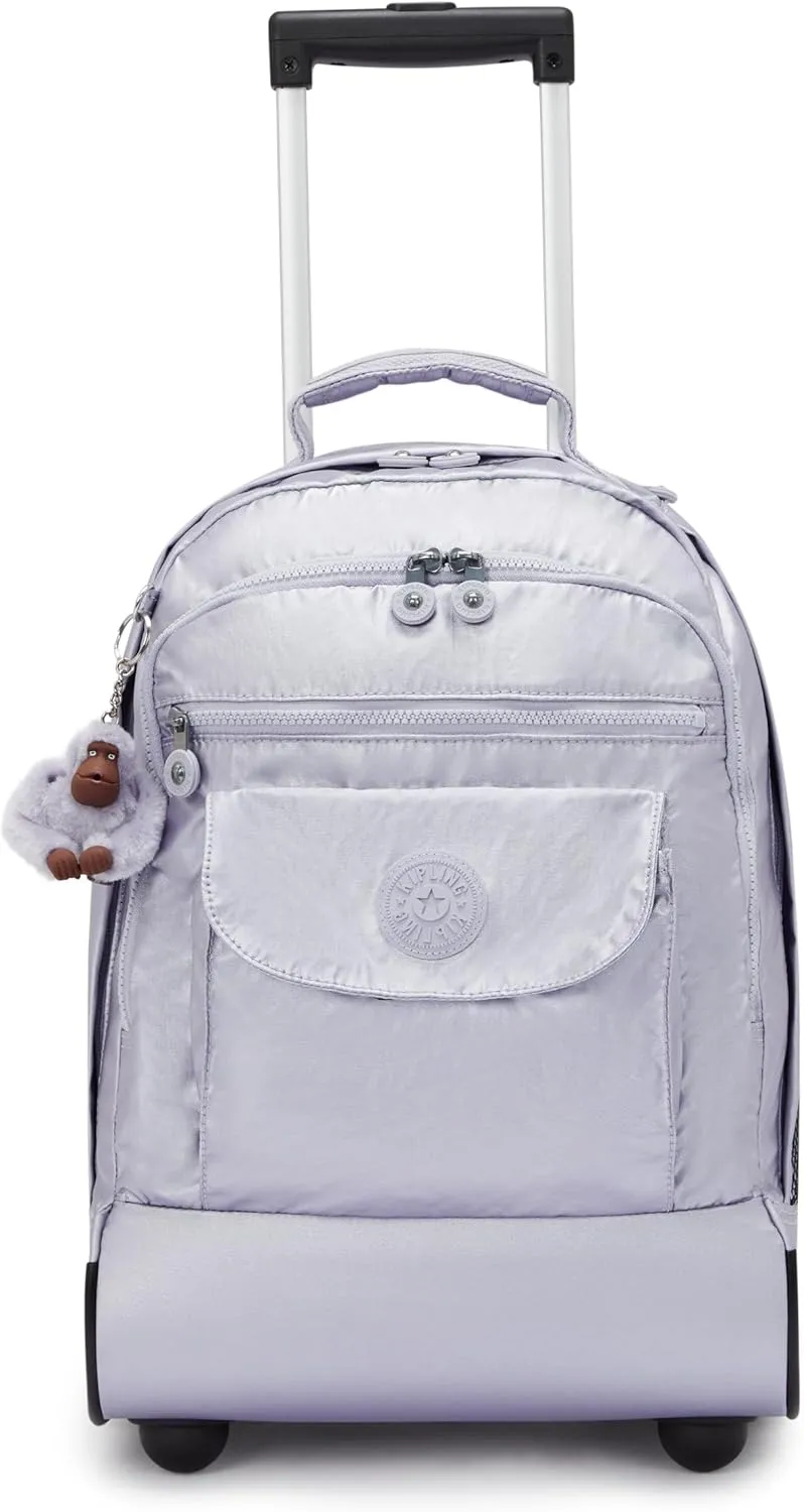 Kipling Women's Sanaa Large Rolling Backpack, Adjustable Padded Straps, Slide-Up Handle, Crinkle Nylon Backpack