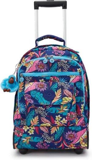 Kipling Women's Sanaa Large Rolling Backpack, Adjustable Padded Straps, Slide-Up Handle, Crinkle Nylon Backpack
