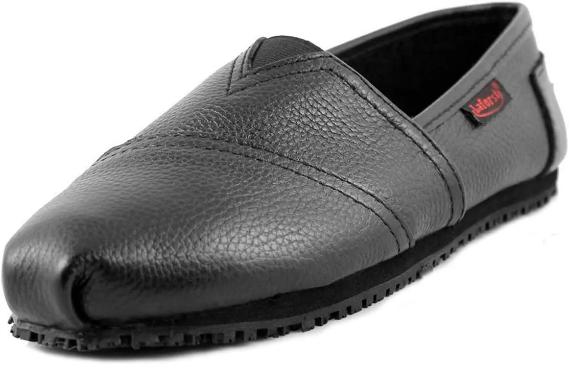 Laforst Froggee Womens Leather Nonslip Server Waitress Nurse Slip On Flat Free Socks