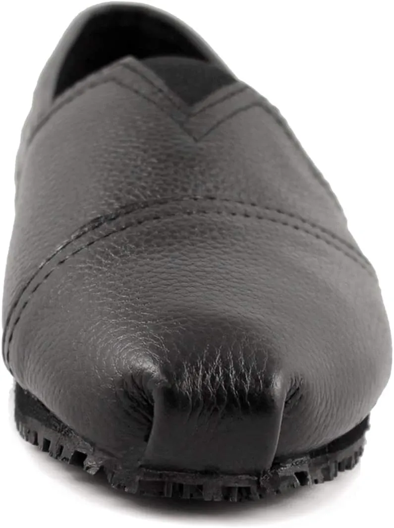Laforst Froggee Womens Leather Nonslip Server Waitress Nurse Slip On Flat Free Socks