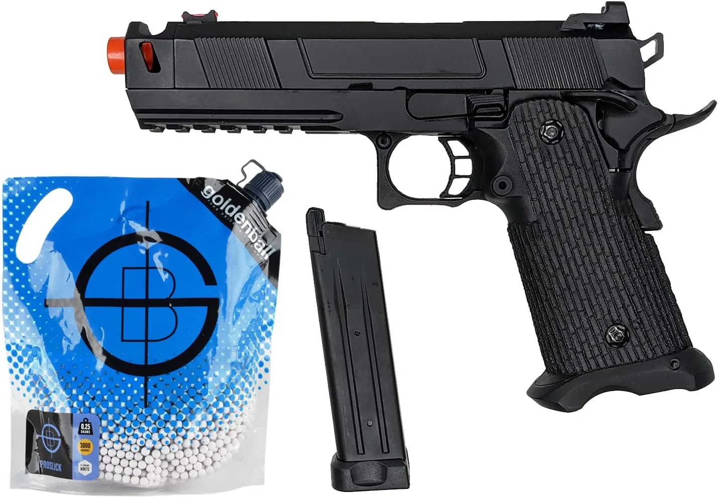 Lancer Tactical 300 FPS Army Armament Metal Airsoft Pistol Green Gas Verision with 3000 Round 0.25g Bag of BBS