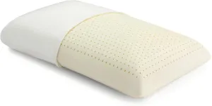 Latex Pillow, 100% Natural Talalay Latex Pillow with Removable Breathable Cotton Cover, Luxurious Standard Soft Bed Pillow for Side Back and Stomach Sleepers, Help Release Neck Pressure