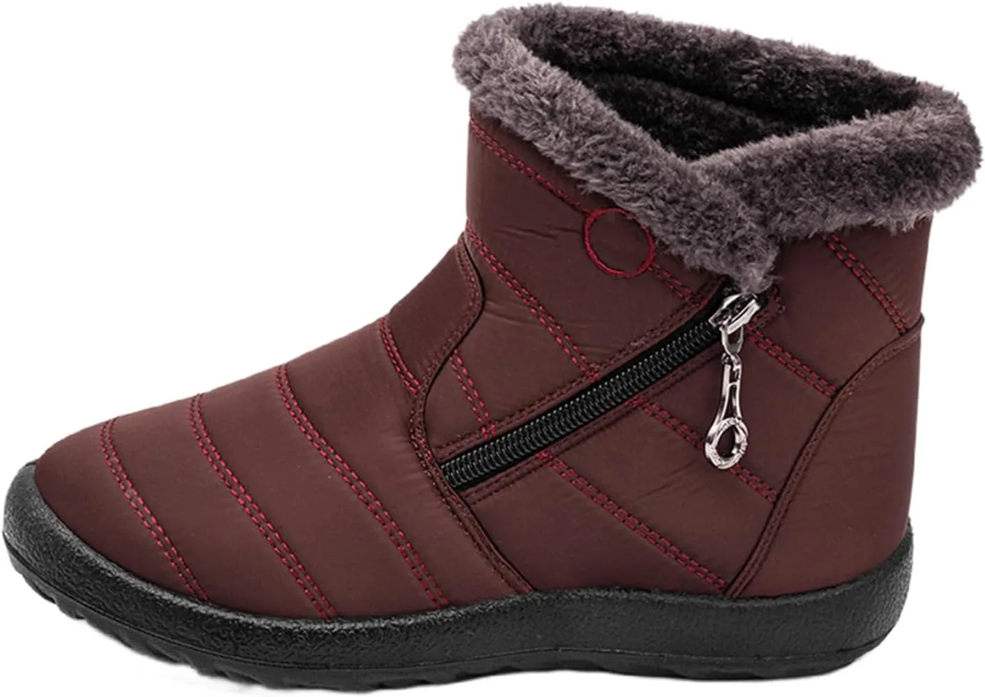 Lausiuoe Snow Boots For Women Waterproof Insulated Wide Width Winter Warm Fur Lined Ankle Booties Outdoor Walking Shoes