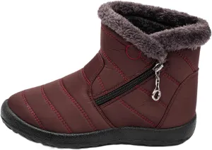 Lausiuoe Snow Boots For Women Waterproof Insulated Wide Width Winter Warm Fur Lined Ankle Booties Outdoor Walking Shoes