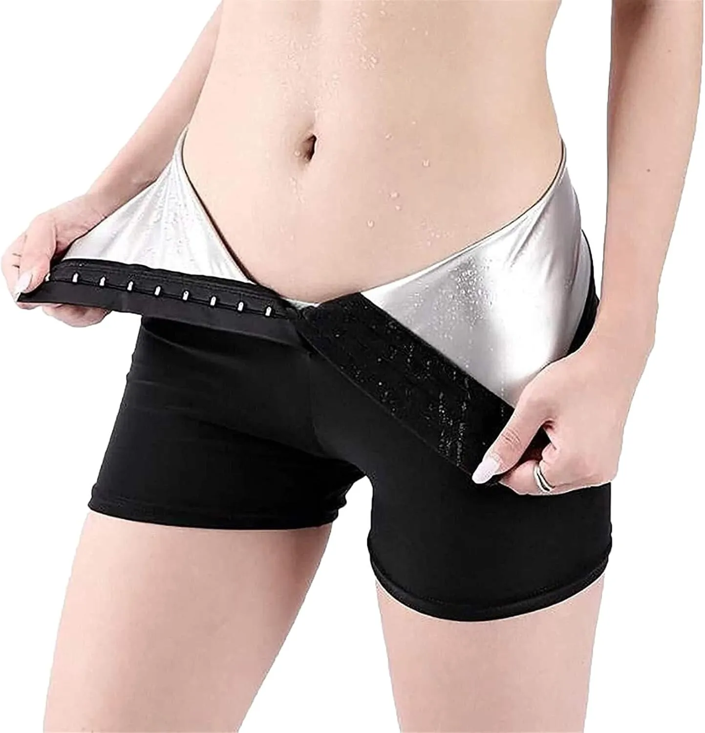 LIYUN Sauna Suits Shorts Sauna Sports Pants Slimming Pants Side Running Pants Warm Thermal Sweat Pants Jogging Pants Sweating Sauna Suits(Three-Divided,X-Large)