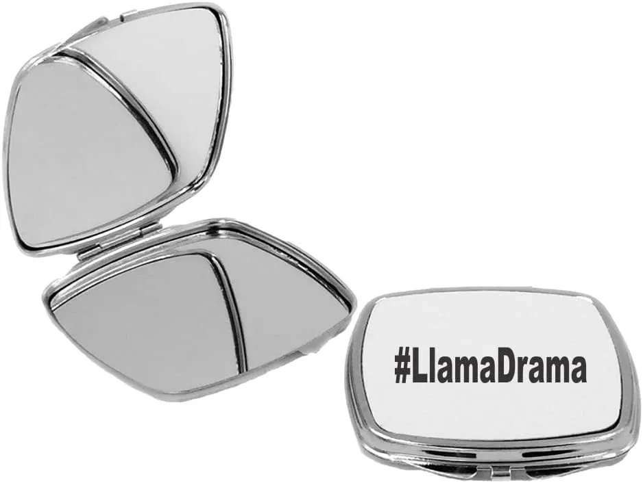 #LlamaDrama - Square Compact Mirror Personal Mirror