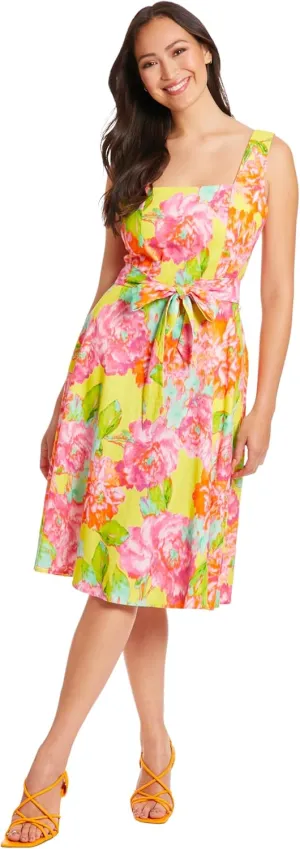 London Times Floral Summer Cute Knee Length, Wedding Guest Dresses for Women