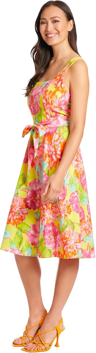 London Times Floral Summer Cute Knee Length, Wedding Guest Dresses for Women