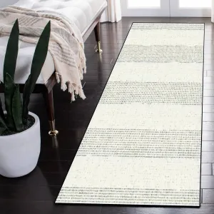 Long Rug Monochrome Washed Canvas Textured Subtle Stripes Seamless Non-Slip Area Floor Mat Indoor Outdoor Decor Hallway Entryway Living Room Bathroom Kitchen Carpet Runner Rug Yoga Mat