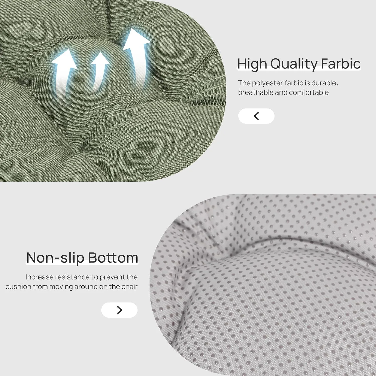 Love's cabin Memory Foam Chair Cushions Set of 4, Outdoor/Indoor Chair Pads for Dining Chairs 4 Pack, Seat Cushions for Kitchen, Dining Room, Office, Patio Chairs, 15.5"x15.5"x3.5" Green