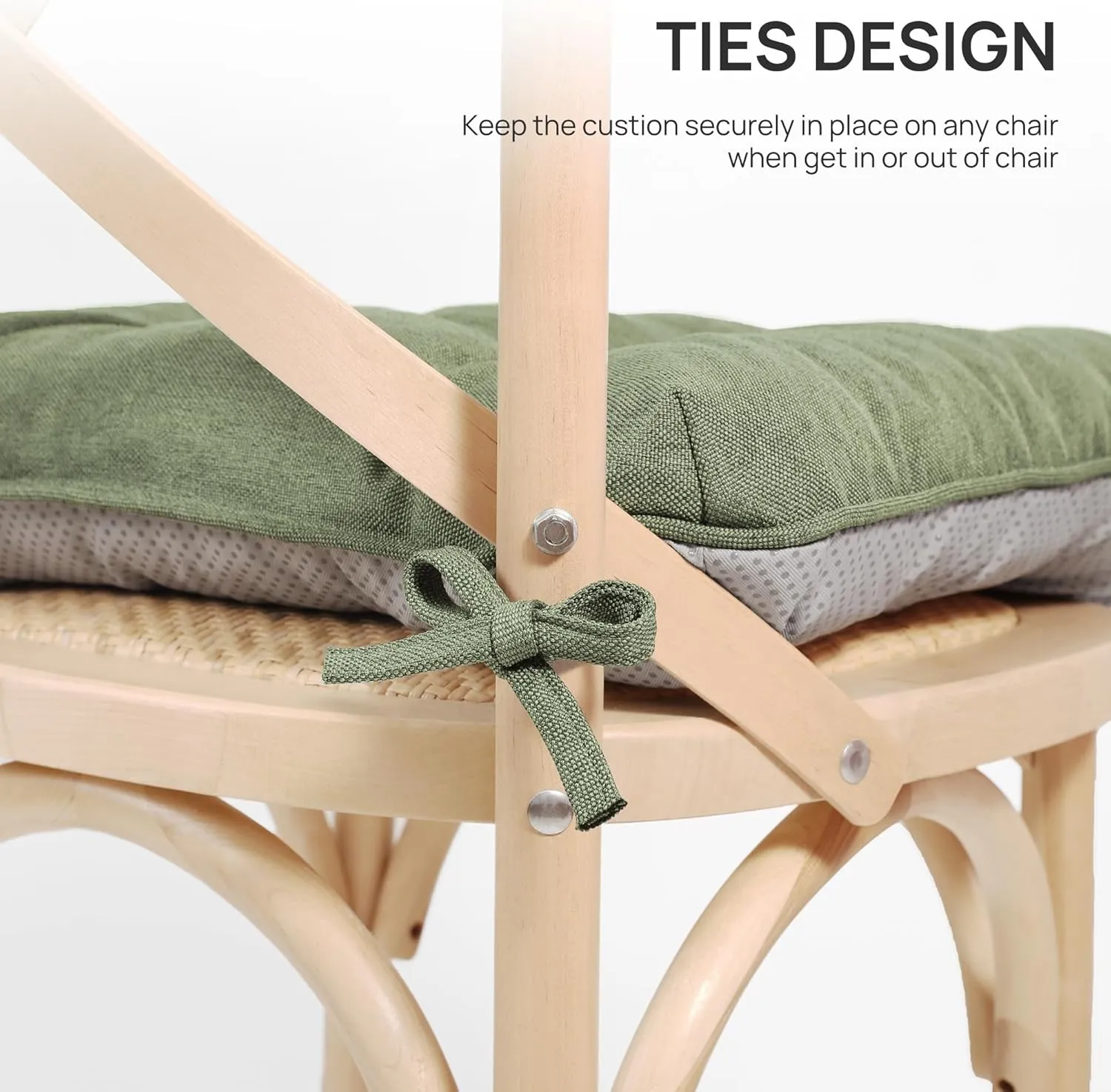 Love's cabin Memory Foam Chair Cushions Set of 4, Outdoor/Indoor Chair Pads for Dining Chairs 4 Pack, Seat Cushions for Kitchen, Dining Room, Office, Patio Chairs, 15.5"x15.5"x3.5" Green