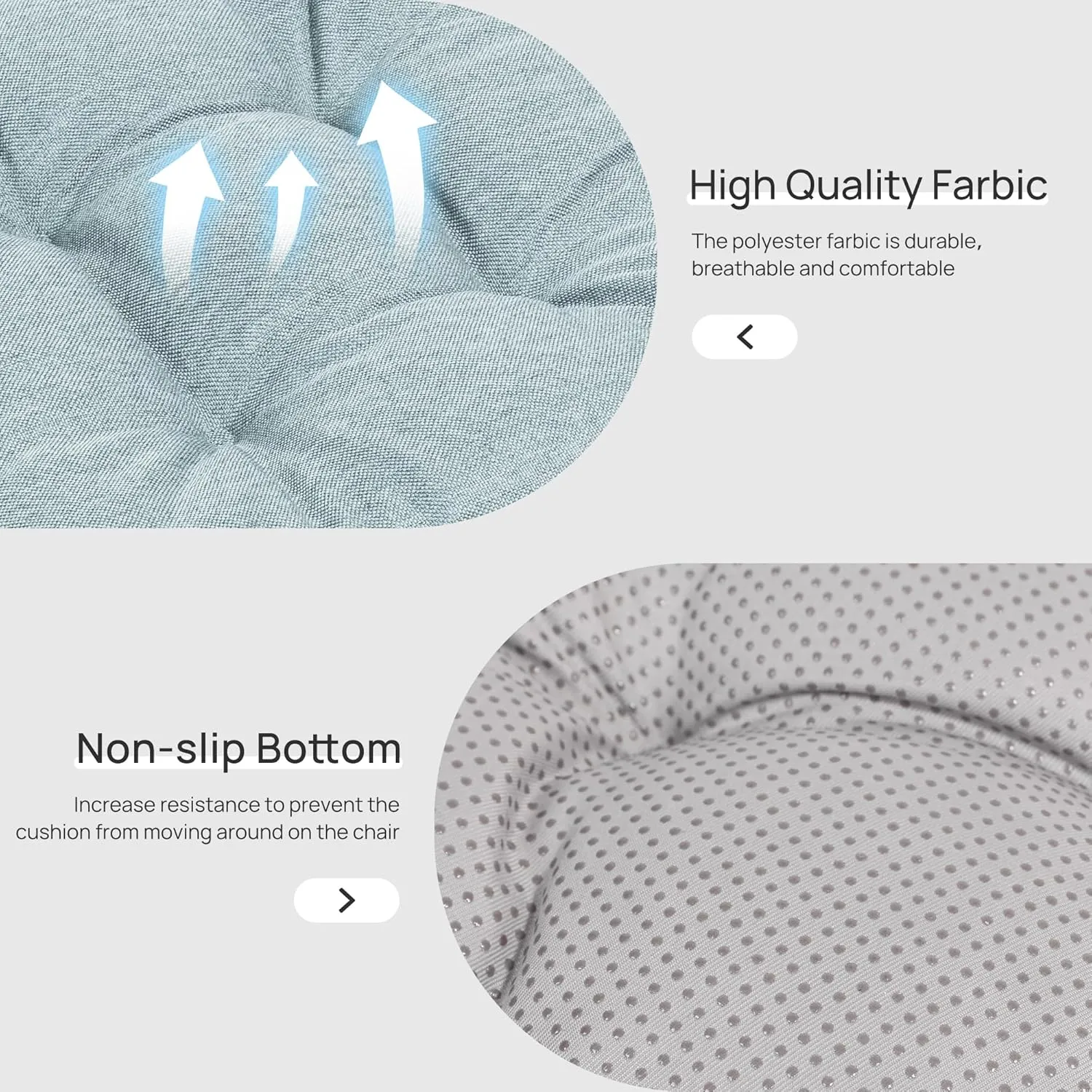 Love's cabin Memory Foam Chair Cushions Set of 4, Outdoor/Indoor Chair Pads for Dining Chairs 4 Pack, Seat Cushions for Kitchen, Dining Room, Office, Patio Chairs, 15.5"x15.5"x3.5" Light Blue