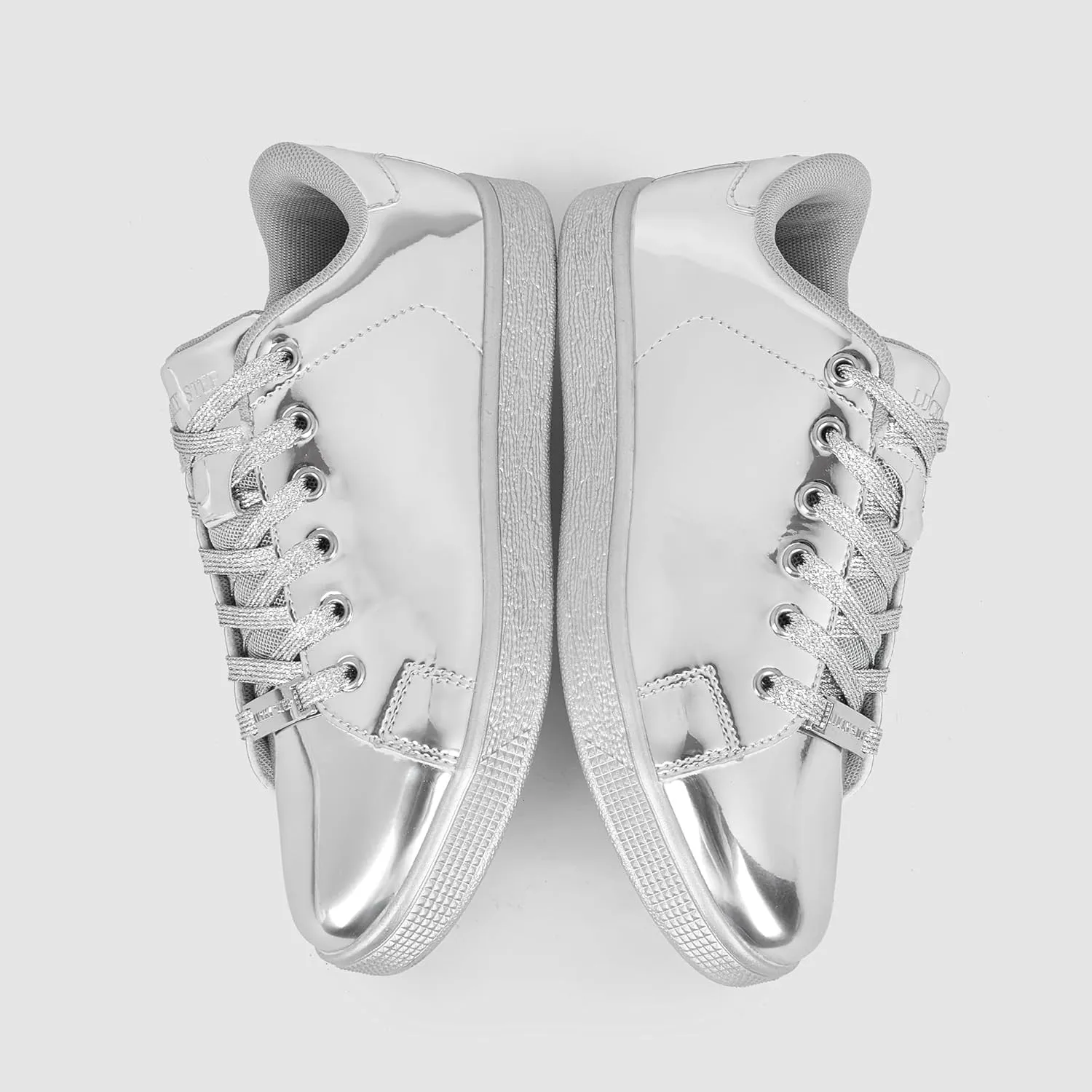 LUCKY STEP Glitter Sneakers Lace up | Fashion Sneakers | Sparkly Shoes for Women