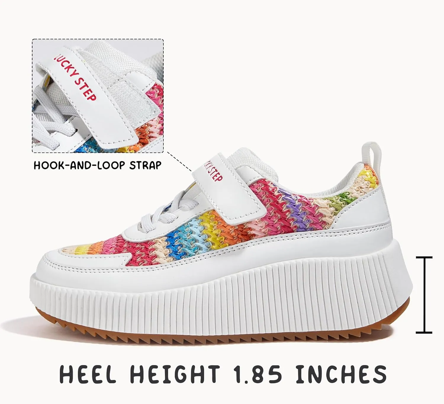 LUCKY STEP Kid's Glitter Running Sneaker Sparkly Braided Shiny Bling Princess Shoes School Athletic Walking Shoes for Children/Boys/Girls
