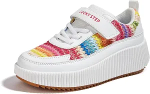 LUCKY STEP Kid's Glitter Running Sneaker Sparkly Braided Shiny Bling Princess Shoes School Athletic Walking Shoes for Children/Boys/Girls