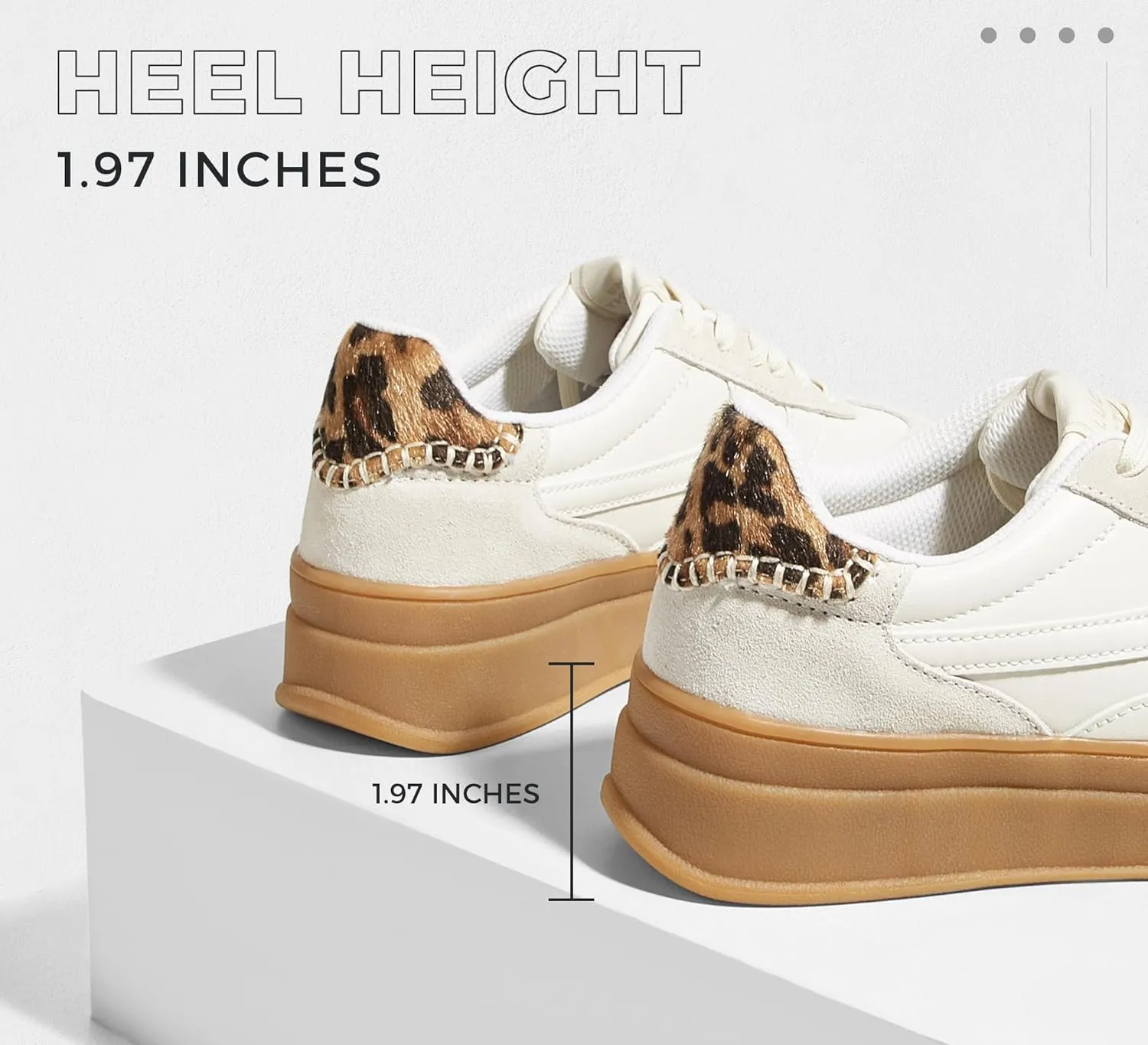 LUCKY STEP Platform Sneakers for Women Fashion Retro Thick Rubber Gum Sole Comfortable Tennis Skate Trainer Classic Walking Shoes Casual Streetwear