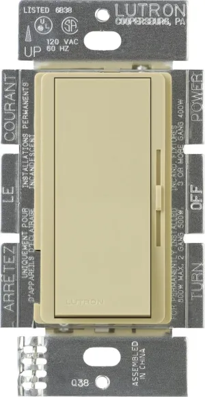 Lutron DVELV-300P-IV Diva 300-watt Single Pole Electronic Low-Voltage Dimmer, Ivory