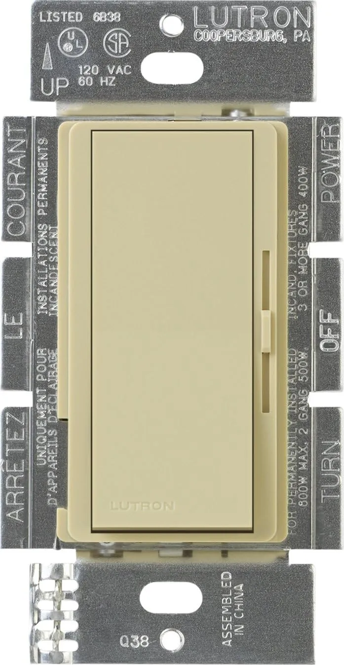 Lutron DVELV-300P-IV Diva 300-watt Single Pole Electronic Low-Voltage Dimmer, Ivory