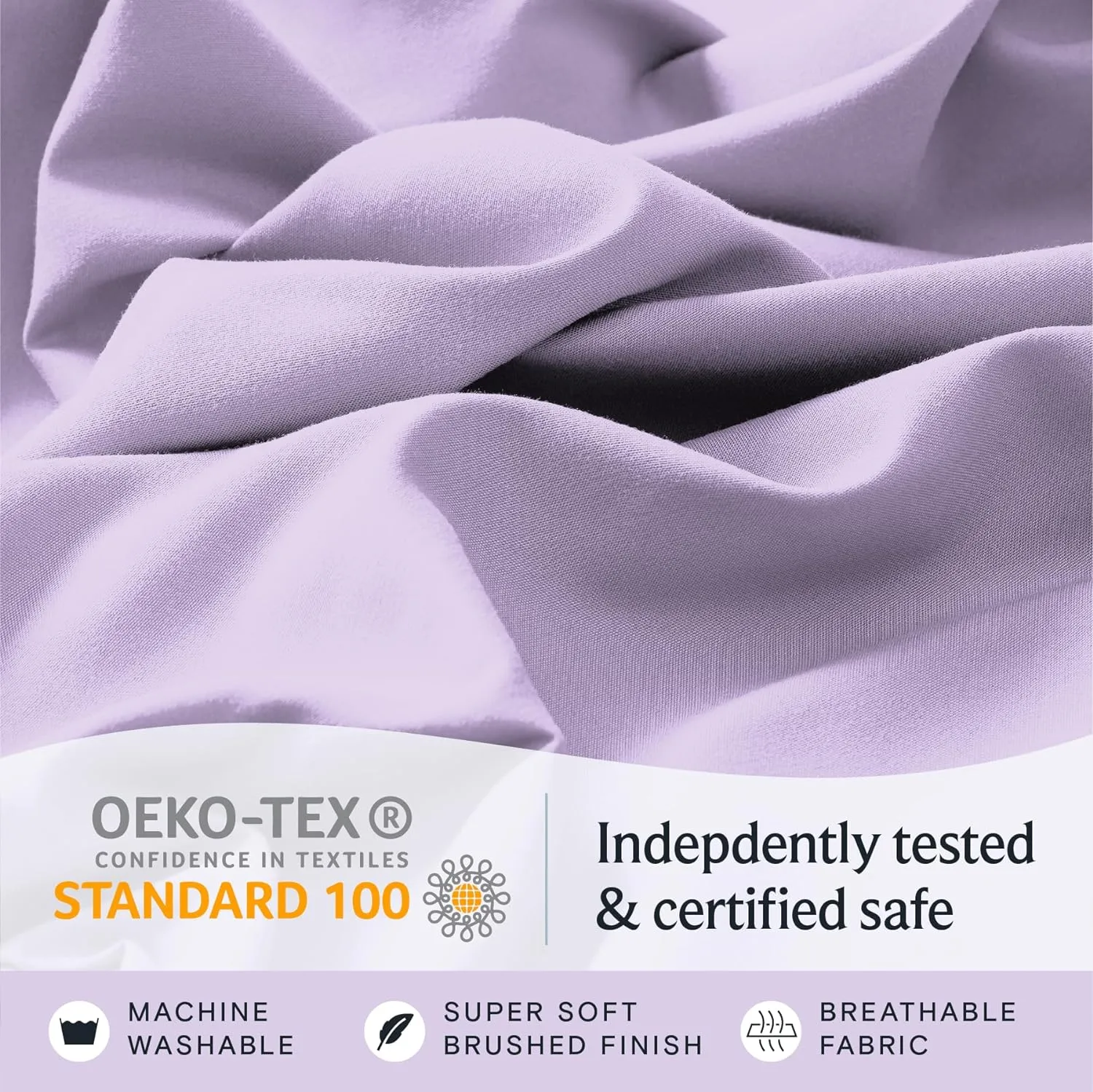 LuxClub 4 PC Full Sheet Set, Breathable Luxury Bed Sheets, Deep Pockets 18" Wrinkle Free Cooling Bed Sheets Machine Washable Hotel Bedding Silky Soft - Lavender Full