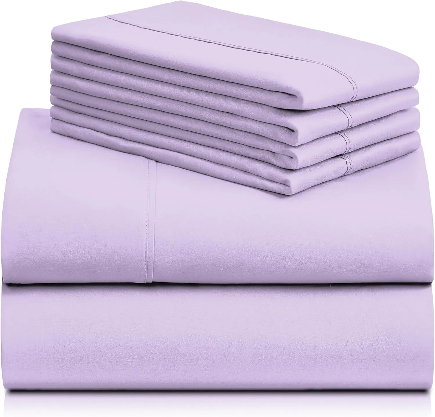 LuxClub 4 PC Full Sheet Set, Breathable Luxury Bed Sheets, Deep Pockets 18" Wrinkle Free Cooling Bed Sheets Machine Washable Hotel Bedding Silky Soft - Lavender Full