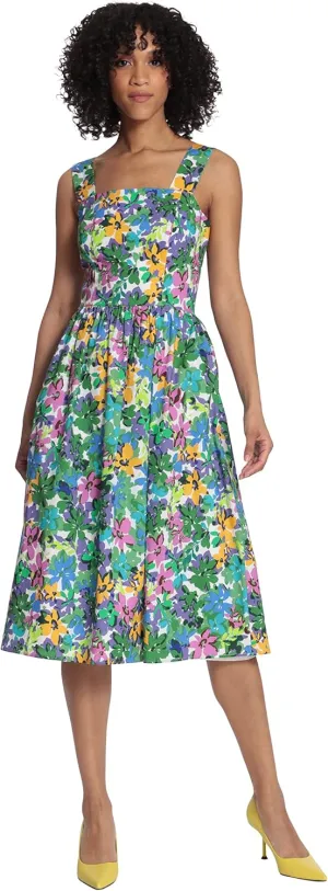 Maggy London Women's Sleeveless Shoulder Strap Dress with Full Skirt