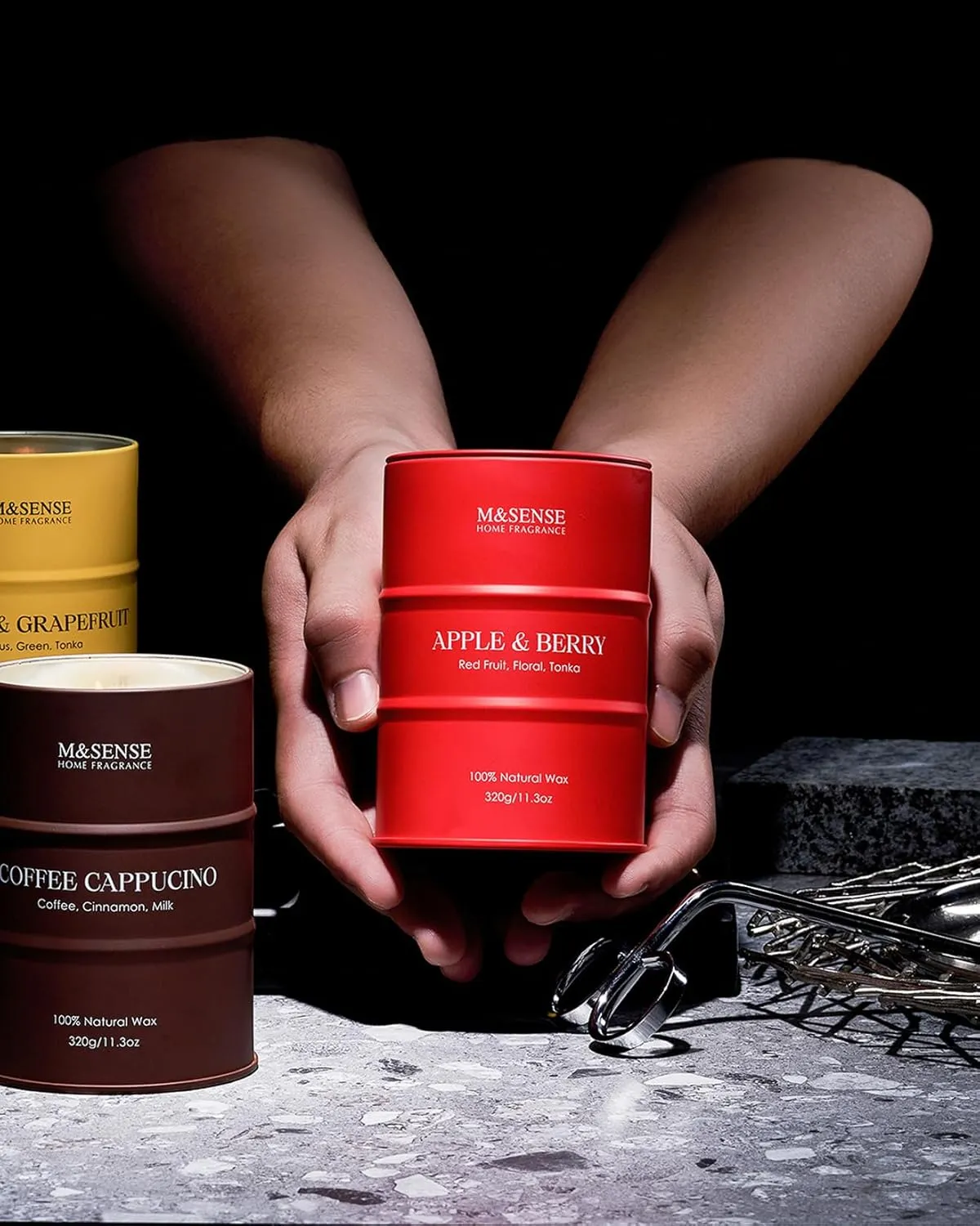 M&SENSE Coffee Cappucina Scented Candles, Soy Natural Wax Candle 11.3oz 70 Hours Long Lasting Burning, Strong Coffee Aroma Candle Unique Housewarming Appreciation Gifts for Coffee Lovers