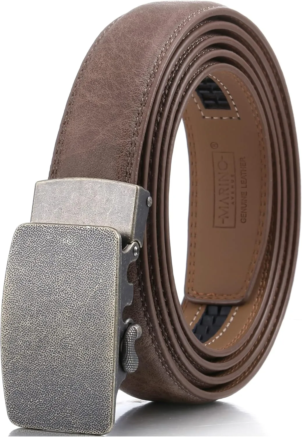 Marino Men’s Genuine Leather Ratchet Dress Belt With Automatic Buckle, Enclosed in an Elegant Gift Box