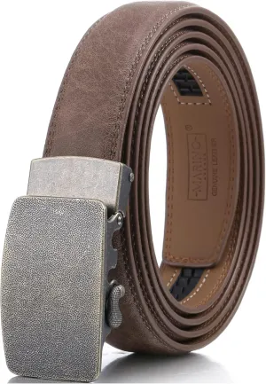 Marino Men’s Genuine Leather Ratchet Dress Belt With Automatic Buckle, Enclosed in an Elegant Gift Box