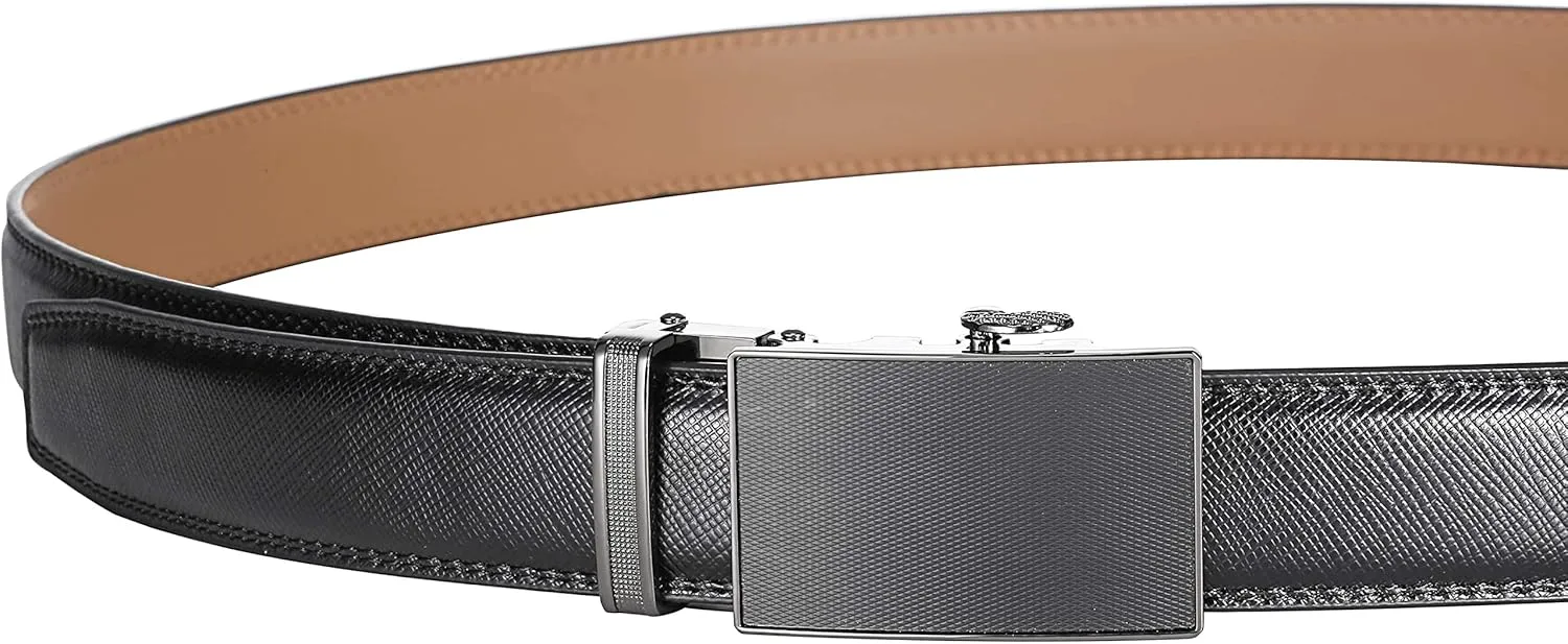 Marino Men’s Genuine Leather Ratchet Dress Belt With Automatic Buckle, Enclosed in an Elegant Gift Box