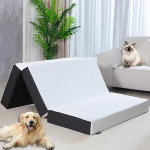 Mattress Topper, 6 Inch Memory Foam, Full Size, Tri-fold, Ventilated, Conform Ergonomics, Soft, Portable, Floor Guest Bed, 73x52x6 inches